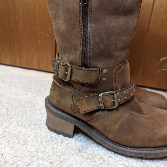 Caterpillar Woman's Florencia Brown Leather Mid Calf Waterproof Boots - Picture 6 of 12